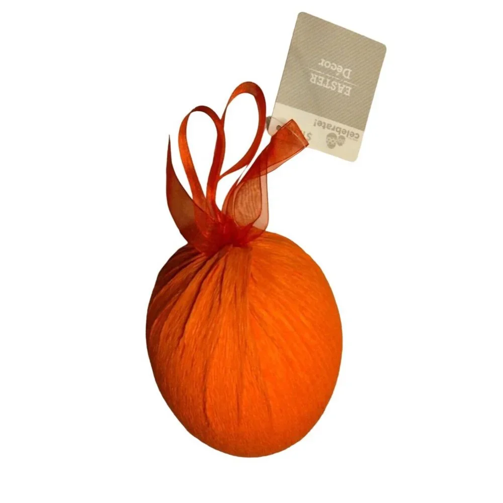 Crepe Paper Easter Egg Ornaments Large Orange Yellow Hanging Party Decoration